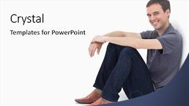  Presentation with wall - Beautiful PPT layouts featuring close-up of a man backdrop and a white colored foreground