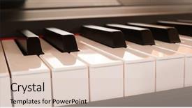  Presentation with piano keyboard - PPT theme consisting of close-up of a modern piano keyboard background and a lemonade colored foreground