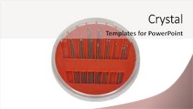  Presentation with container hous - Amazing PPT theme having close-up of a needle backdrop and a  colored foreground
