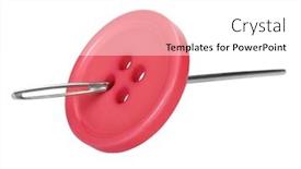  Presentation with needle - Cool new PPT theme with close-up of a needle in the button hole backdrop and a white colored foreground