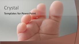  Presentation with newborn baby - Slides with close-up-of-a-newborn background and a light gray colored foreground