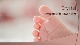  Presentation with newborn baby - Presentation theme with close-up-of-a-newborn background and a soft green colored foreground