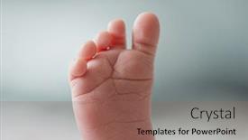  Presentation with newborn baby - Slide deck having close-up-of-a-newborn background and a violet colored foreground