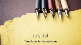  Presentation with retro - Slide set featuring close-up-of-a-nib background and a blonde colored foreground