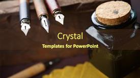  Presentation with retro - Presentation design consisting of close-up-of-a-nib background and a tawny brown colored foreground