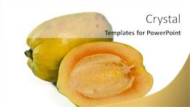  Presentation with papaya - Cool new slide deck with close-up-of-a-papaya backdrop and a white colored foreground