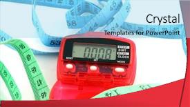  Presentation with string orchestra tape recorders - PPT theme consisting of close up of a pedometer background and a  colored foreground