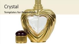  Presentation with watter bottle - Presentation theme having close-up of a perfume background and a  colored foreground