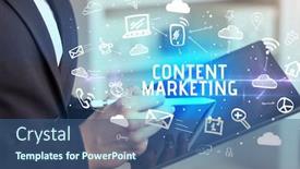  Presentation with networking - Colorful presentation theme enhanced with close-up-of-a-person backdrop and a ocean colored foreground