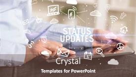  Presentation with networking - Cool new PPT layouts with close-up-of-a-person backdrop and a tawny brown colored foreground