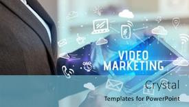  Presentation with marketing - Amazing slide deck having close-up-of-a-person backdrop and a light blue colored foreground