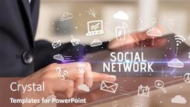  Presentation with networking - Cool new presentation theme with close-up-of-a-person backdrop and a coral colored foreground