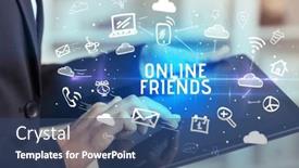  Presentation with networking - PPT layouts enhanced with close-up-of-a-person background and a ocean colored foreground