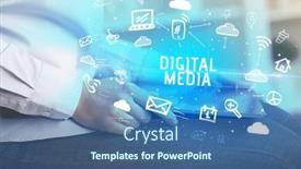  Presentation with networking - Presentation design featuring close-up-of-a-person background and a ocean colored foreground