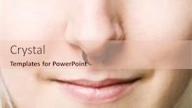  Presentation with nose - PPT theme with close-up-of-a-piercing background and a lemonade colored foreground