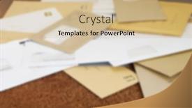  Presentation with mail - Amazing slide deck having close-up-of-a-pile backdrop and a soft green colored foreground