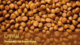  Presentation with dog food - PPT theme featuring close-up-of-a-pile background and a tawny brown colored foreground