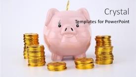  Presentation with piggy bank - PPT layouts enhanced with close-up-of-a-pink background and a  colored foreground