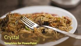  Presentation with gold award plaque or plate - Audience pleasing slide deck consisting of close-up-of-a-plate backdrop and a tawny brown colored foreground