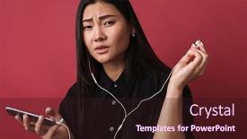  Presentation with asian music - Beautiful presentation theme featuring close-up-of-a-pretty backdrop and a wine colored foreground