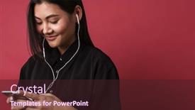  Presentation with asian music - Theme consisting of close-up-of-a-pretty background and a wine colored foreground