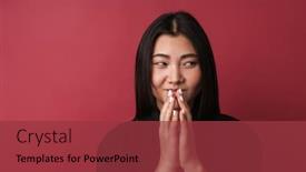  Presentation with upset - Cool new PPT theme with close-up-of-a-pretty backdrop and a red colored foreground