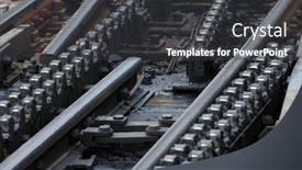  Presentation with railroad - Theme enhanced with close-up-of-a-railroad background and a dark gray colored foreground