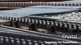  Presentation with railroad - Presentation theme with close-up-of-a-railroad background and a dark gray colored foreground