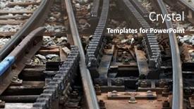  Presentation with railroad - Slide deck consisting of close-up-of-a-railroad background and a dark gray colored foreground