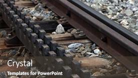  Presentation with railroad - Presentation having close-up-of-a-railroad background and a dark gray colored foreground