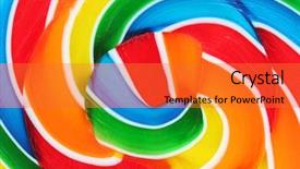  Presentation with abstract rainbow color prism - Presentation theme having close-up of a rainbow background and a red colored foreground