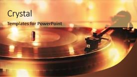  Presentation with record player - Amazing presentation theme having close up of a record backdrop and a yellow colored foreground