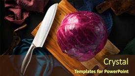  Presentation with cabbage - PPT theme featuring close-up-of-a-red background and a tawny brown colored foreground
