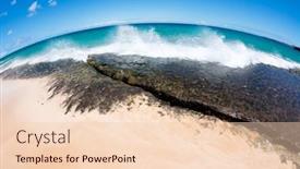  Presentation with white sand - Slide deck having close-up-of-a-reef background and a lemonade colored foreground