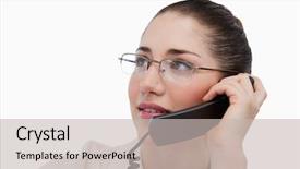  Presentation with secretary - Cool new presentation with secretary making a phone call backdrop and a light gray colored foreground