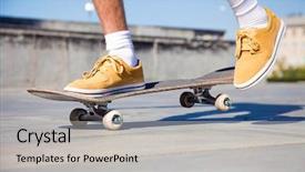  Presentation with feet - Beautiful presentation featuring close up of a skateboarders backdrop and a light gray colored foreground