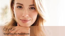  Presentation with living room - Beautiful presentation theme featuring close-up-of-a-smiling backdrop and a coral colored foreground