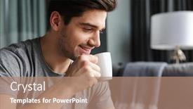  Presentation with tea - Theme consisting of close-up-of-a-smiling background and a coral colored foreground