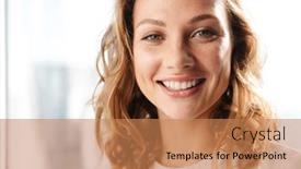  Presentation with camera - Theme consisting of close-up-of-a-smiling background and a coral colored foreground