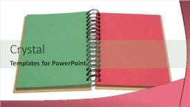  Presentation with spiral notebook - Amazing theme having close-up-of-a-spiral backdrop and a  colored foreground