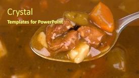  Presentation with beef - Slide set consisting of close-up-of-a-spoon background and a tawny brown colored foreground