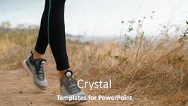  Presentation with sneakers - Beautiful presentation theme featuring close-up-of-a-sport backdrop and a coral colored foreground