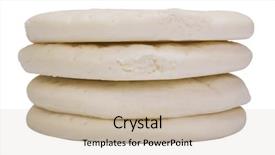  Presentation with dough - Slides with sphere base - close-up of a stack background and a soft green colored foreground