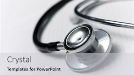  Presentation with paper - Audience pleasing theme consisting of close-up-of-a-stethoscope backdrop and a light gray colored foreground
