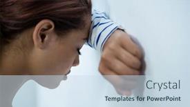  Presentation with stressed - Beautiful PPT theme featuring close-up-of-a-stressed backdrop and a  colored foreground