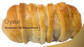  Presentation with bread - Presentation theme enhanced with close-up-of-a-stuffed background and a gold colored foreground