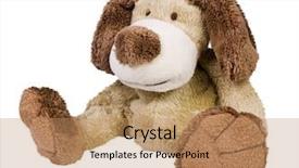  Presentation with toy - Slide deck consisting of close-up of a stuffed background and a coral colored foreground