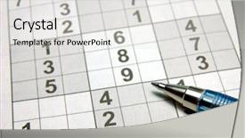 Presentation with sudoku puzzle - Amazing presentation design having close up of a sudoku backdrop and a light gray colored foreground