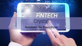  Presentation with fintech - Colorful slides enhanced with close-up-of-a-tablet backdrop and a light blue colored foreground