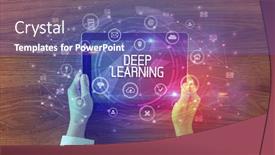  Presentation with technology learning - Presentation theme with close-up-of-a-tablet background and a violet colored foreground